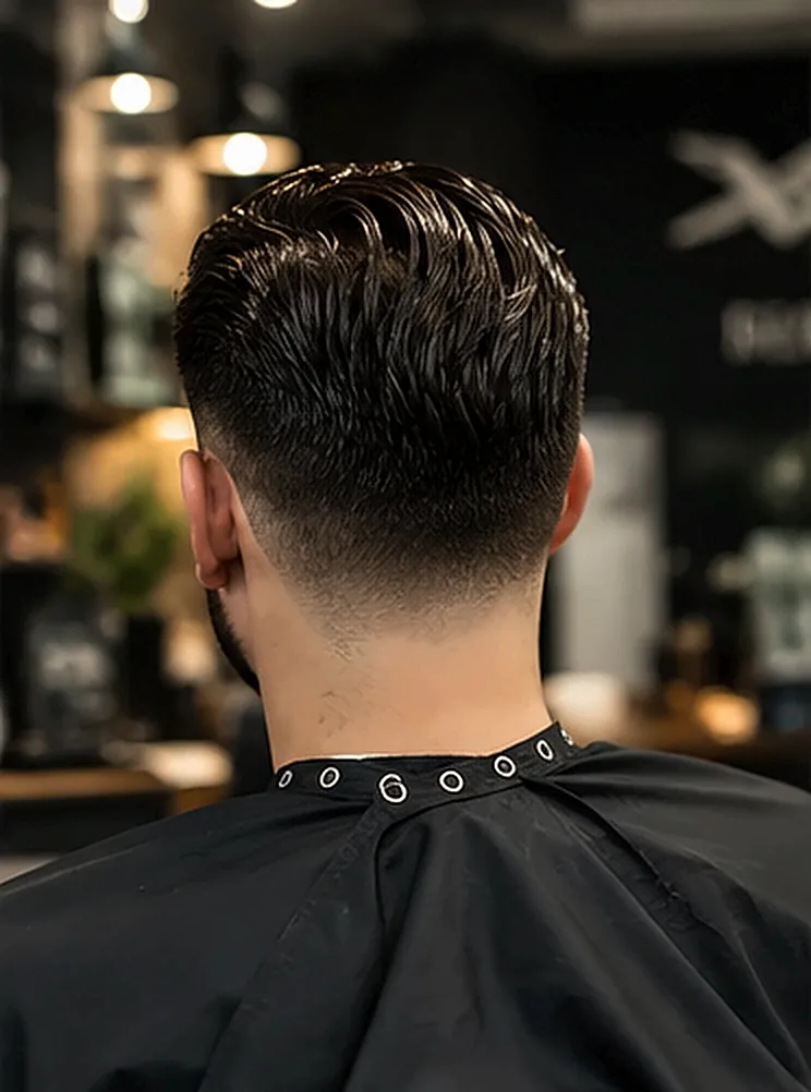 Frisch geschnittener Fade von hinten